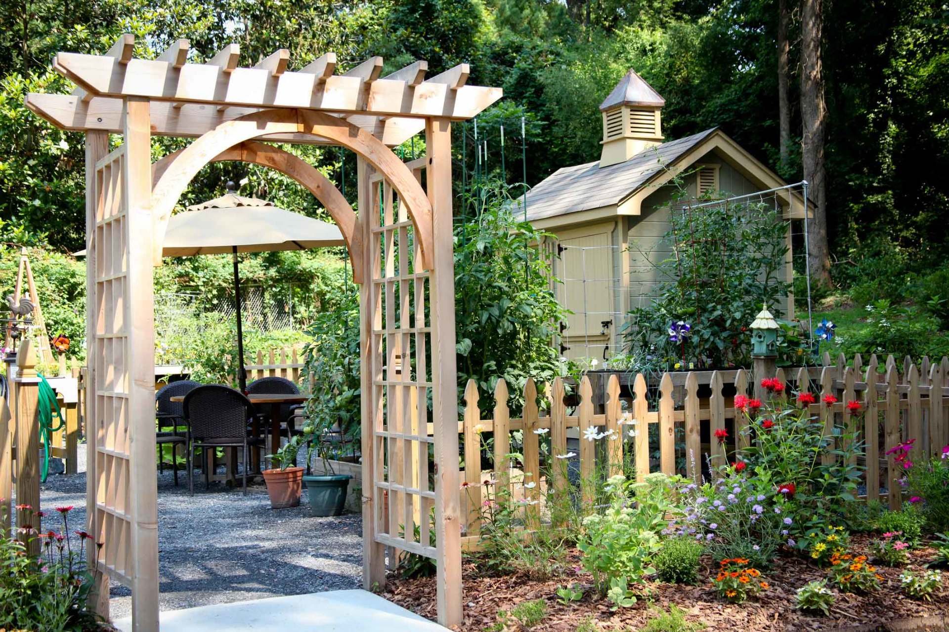 Wood Fencing — Arbor Installation in Riverside, CA Wood Fencing — Arbor Installation in Riverside, CA