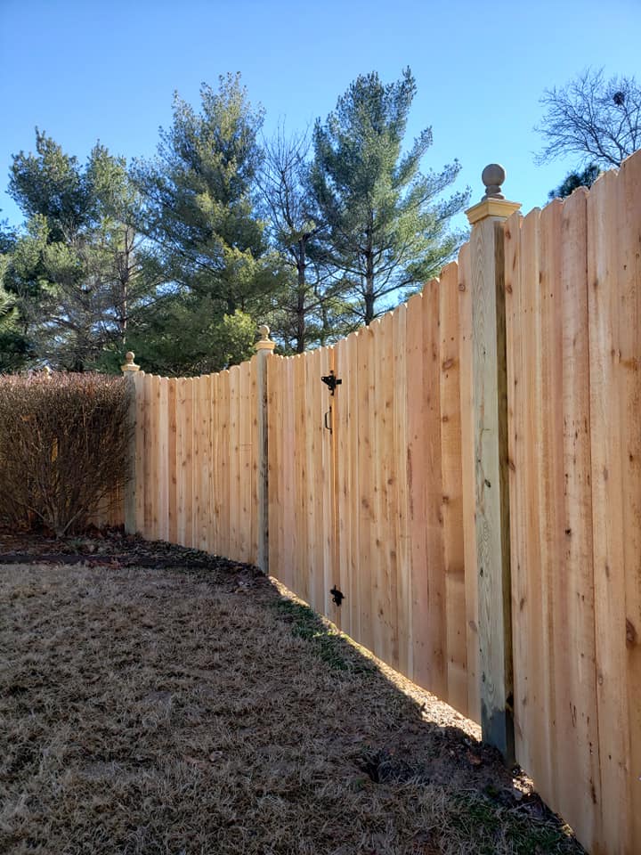 Wood Privacy Fence with decorative detail
