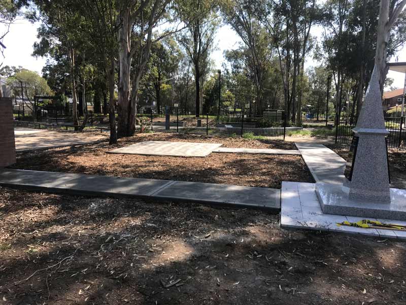 small concrete pathways in park