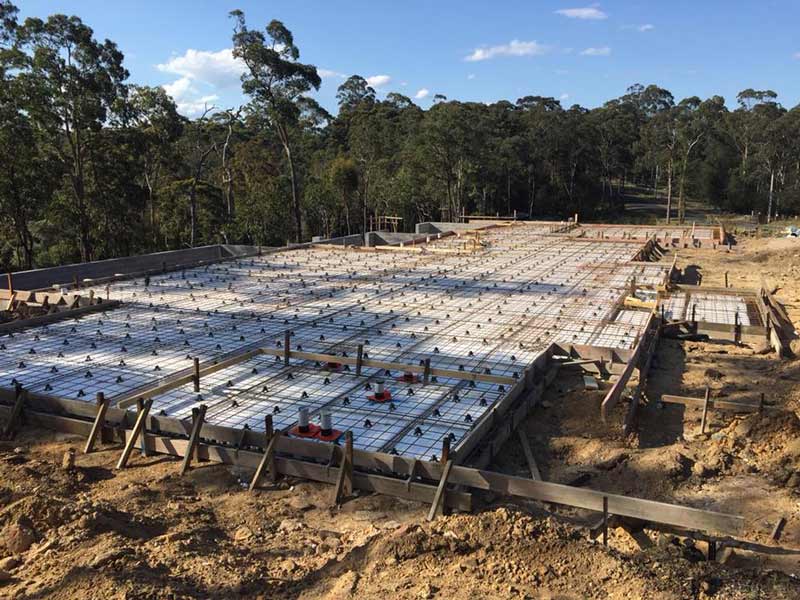 concrete foundation and construction