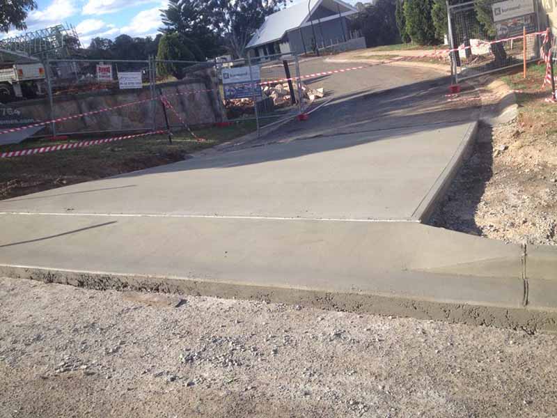 concrete roadway under construction
