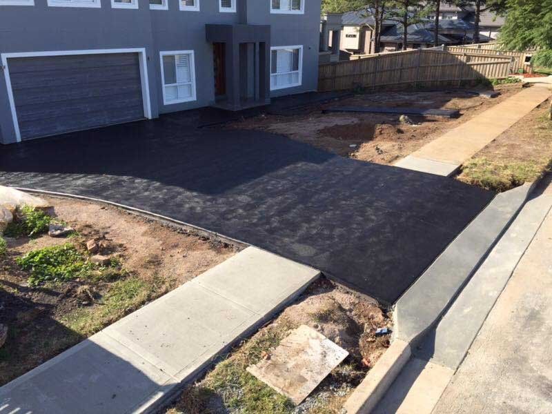 black driveway
