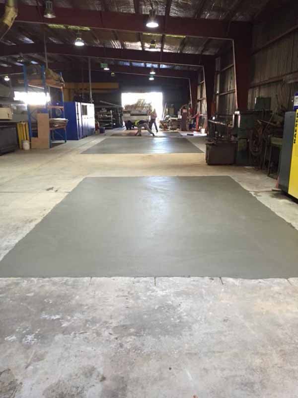 new concrete inside warehouse