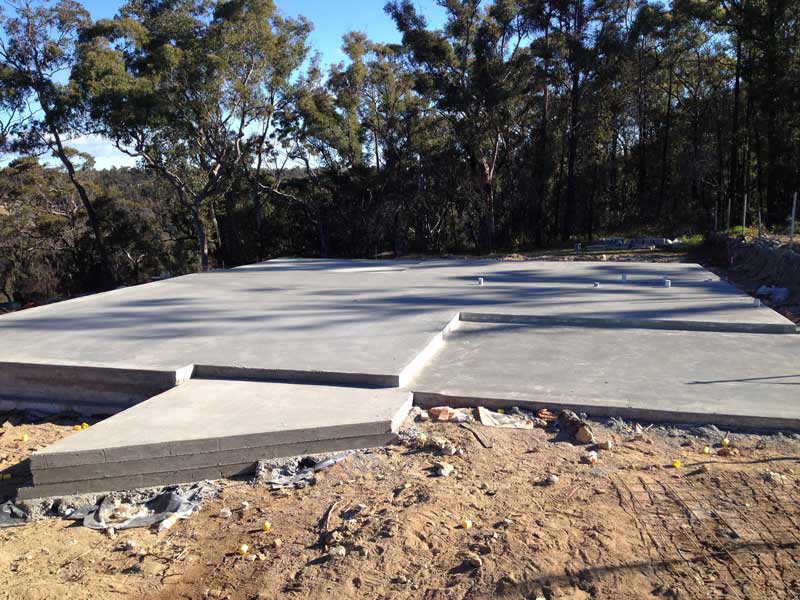 layers of poured concrete