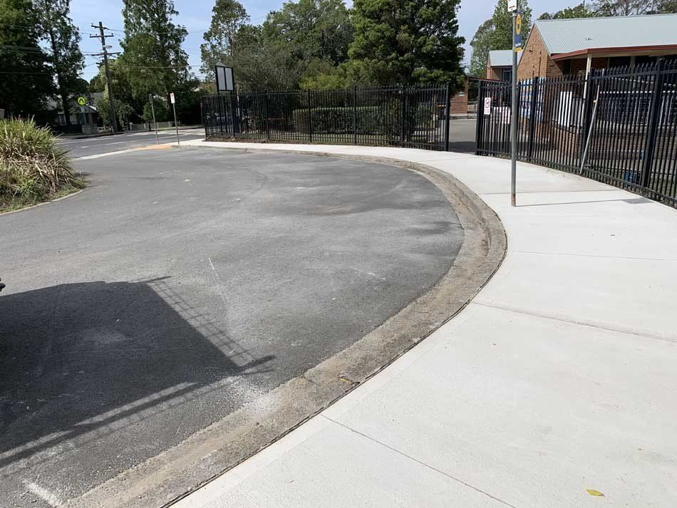 concrete entryway to gate