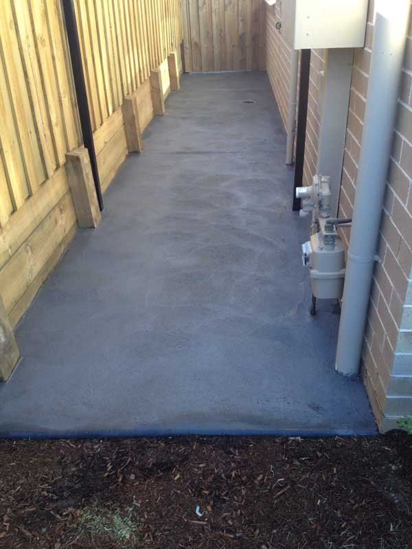 new concrete on side of building
