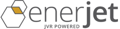 Enerjet logo: two overlapping hexagons with a golden diamond, followed by the word