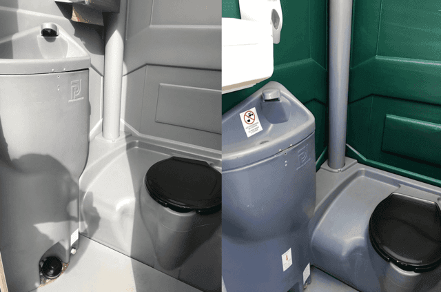 Flushable Portable Toilets — Inside of a Portable Toilet in Tampa Bay, FL Flushable Portable Toilets — Inside of a Portable Toilet in Tampa Bay, FL