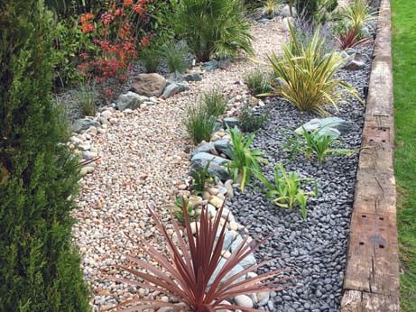 A garden filled with lots of rocks and plants.