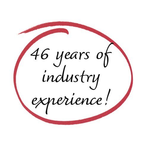 46 years of experience label