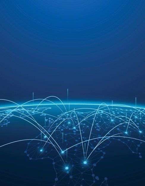 blue simulated global network