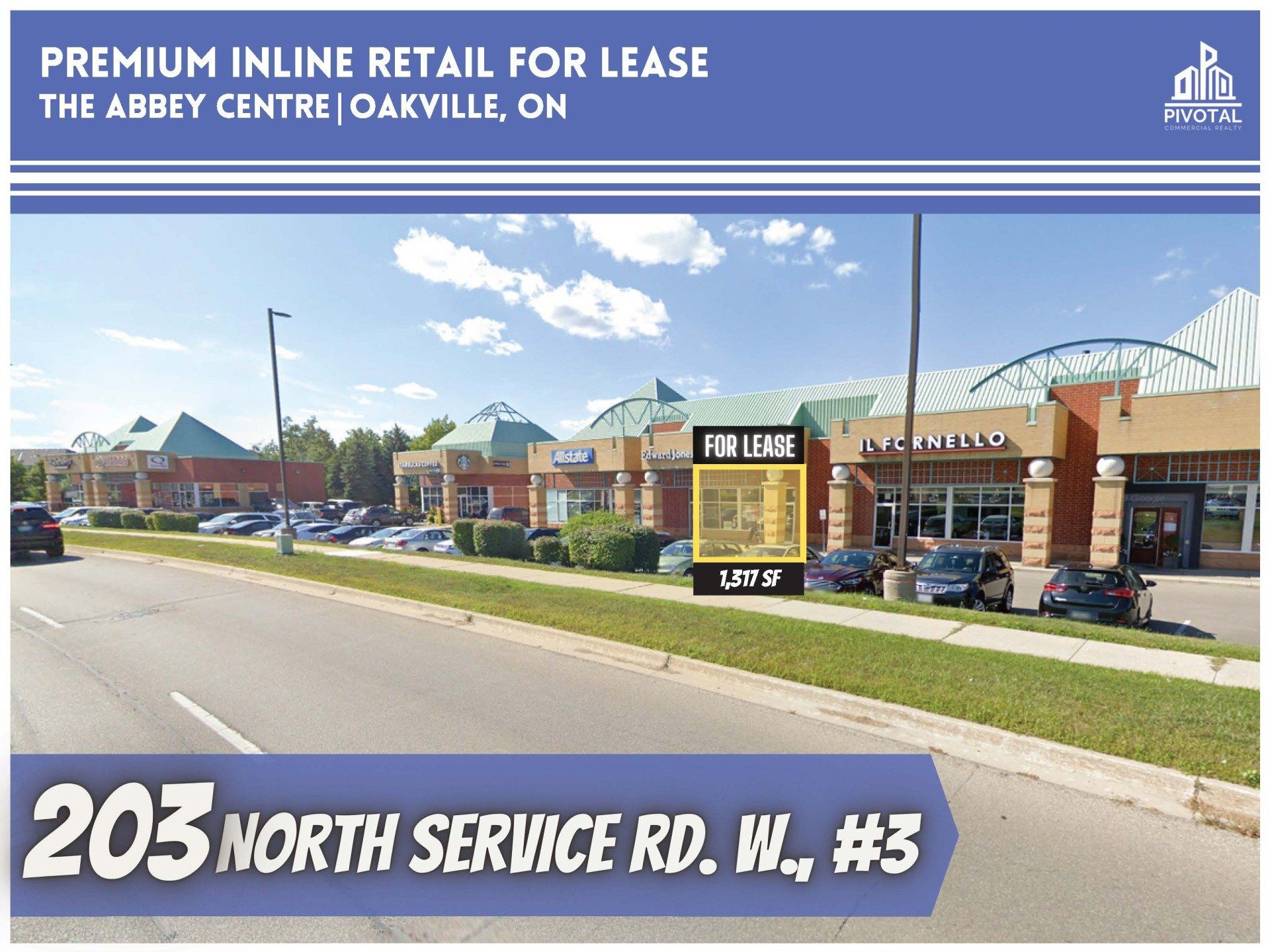 A commercial strip mall in Oakville, Ontario, with a 