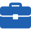 Blue briefcase icon.