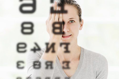 A girl taking one of our eye exams in Nashville, TN