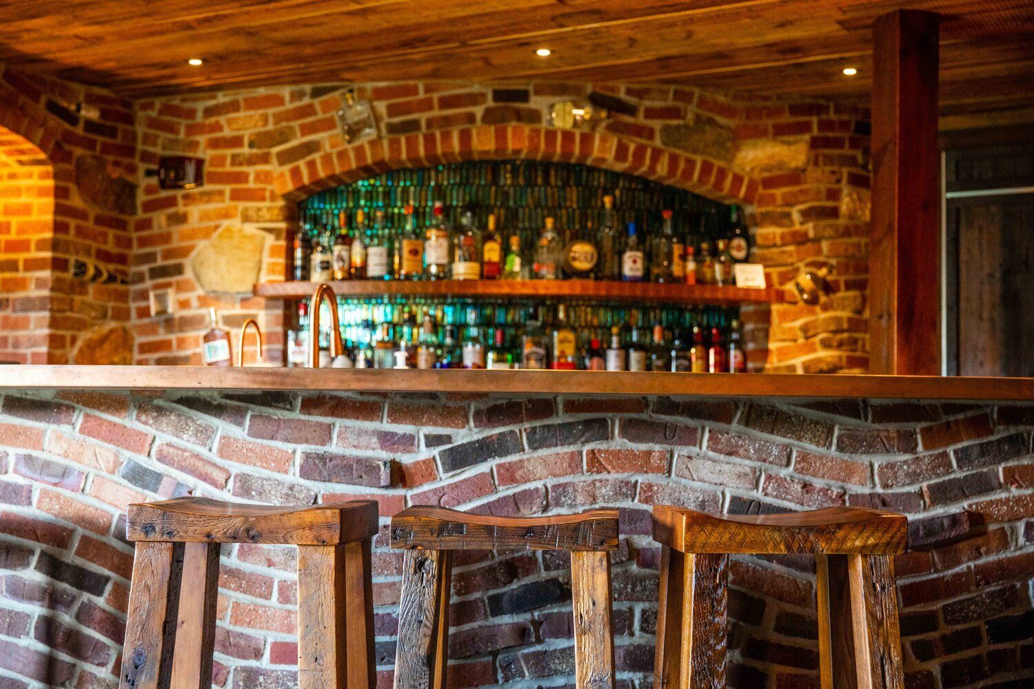 stools, reclaimed, bar top, shelving, milwaukee materials