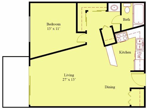 1 bedroom floorplan