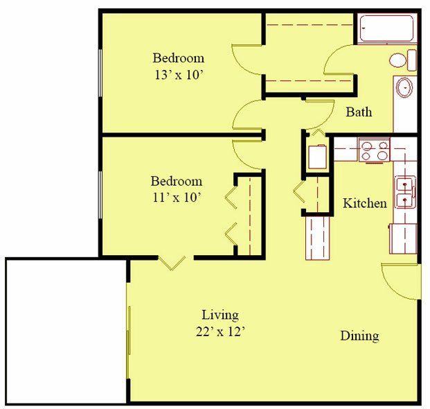 2 bedroom floorplan