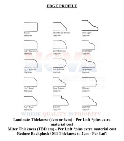 Counter Top Edge — Fort Myers, FL — Nova Countertops USA Counter Top Edge — Fort Myers, FL — Nova Countertops USA
