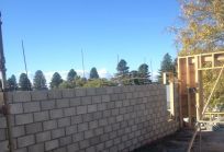 Bricklaying work in progress