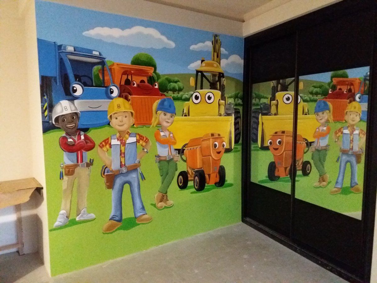 Bob the builder kids bedroom mural 