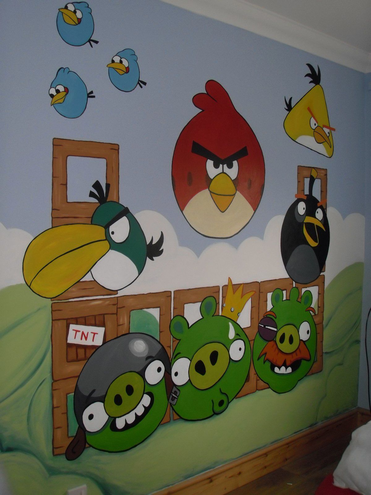 Angry birds kids bedroom mural