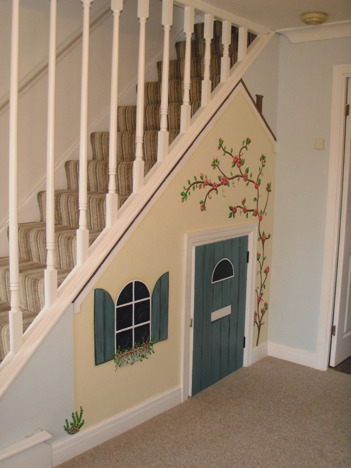 understairs house mural for children or pets 