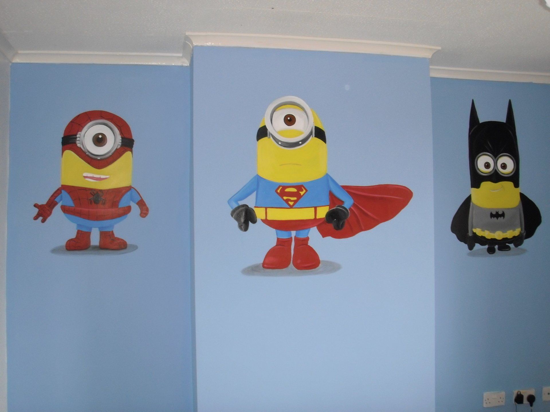 minons kids playroom mural 