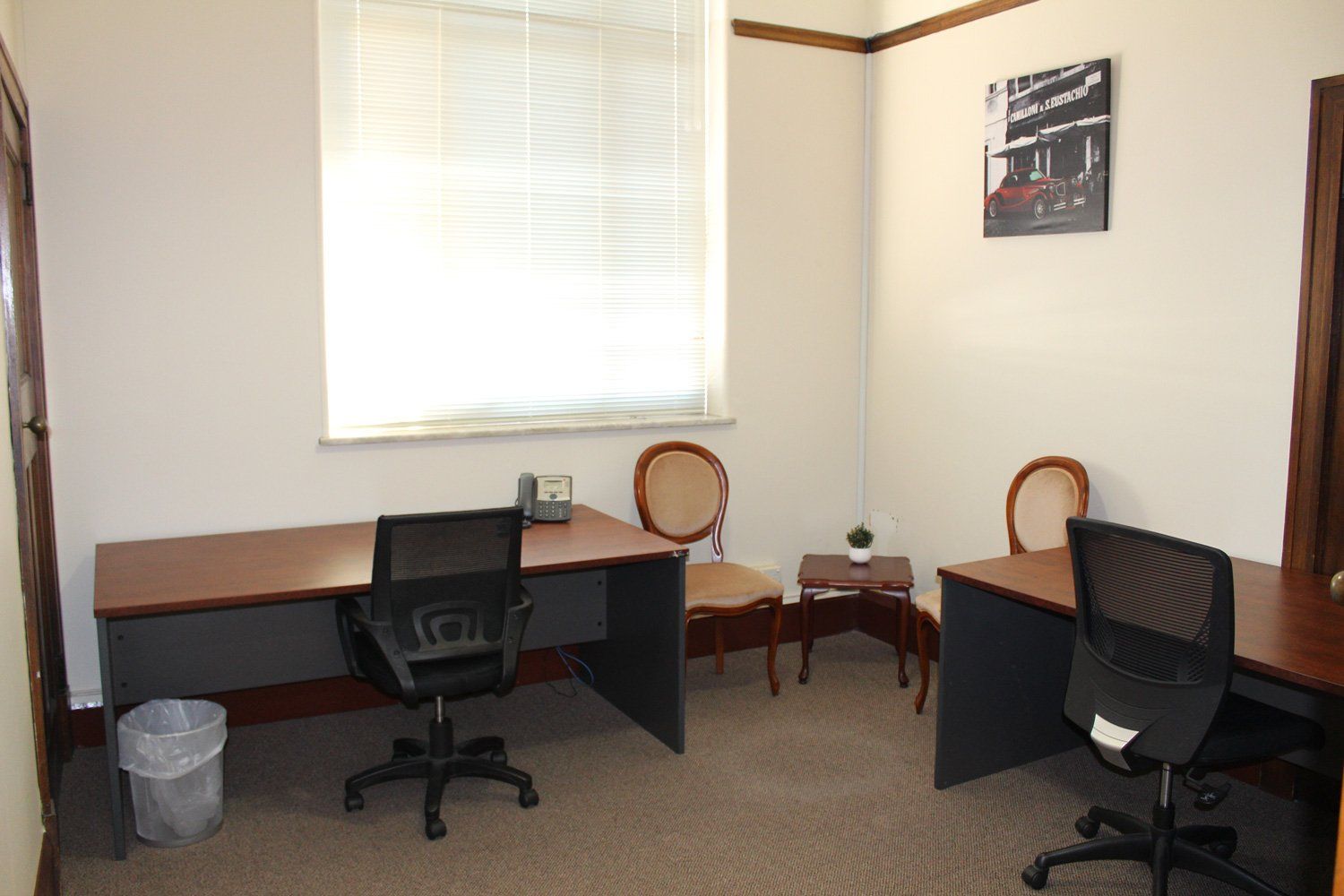 room with two desks