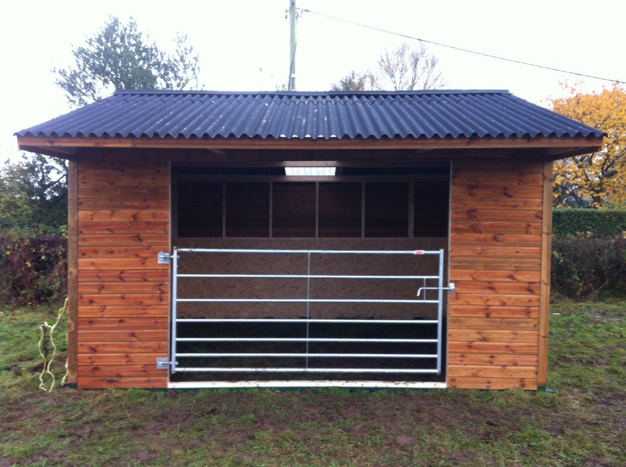 metal gate on a field shelter
