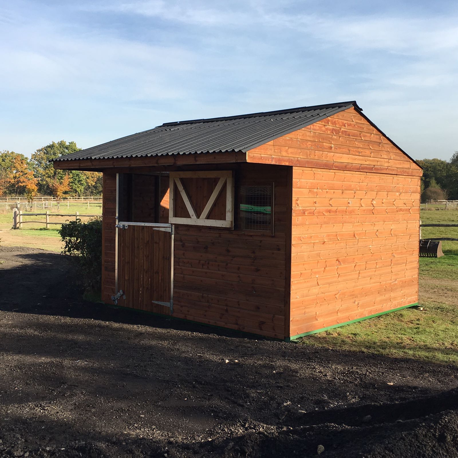 single wooden stable