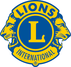 Logo of Lions Clubs International: Blue circle with a yellow