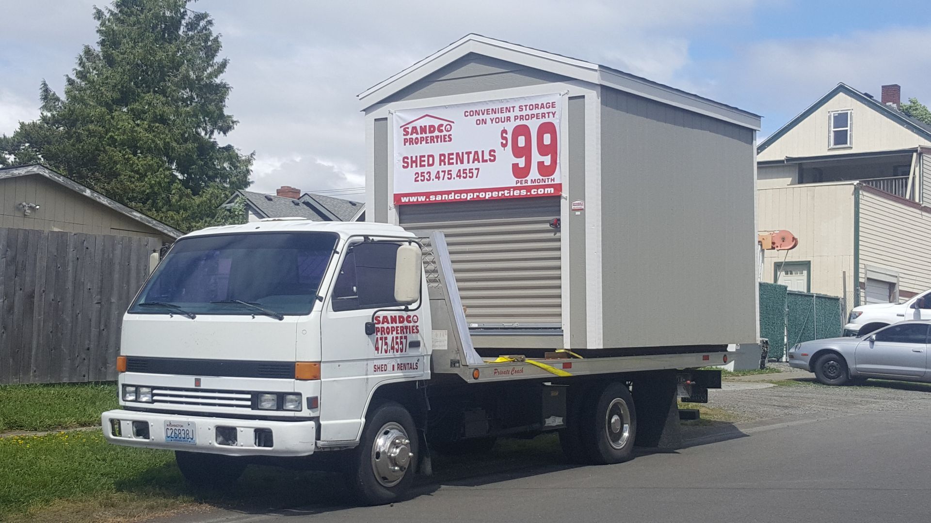 Storage shed on truck
