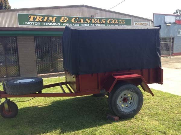 blue trailer canopy