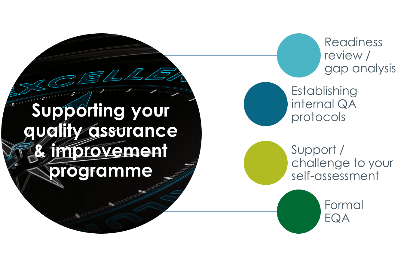 Quality assurance and external quality assessments. EQAs to meet Standard 1312 of the IPPF