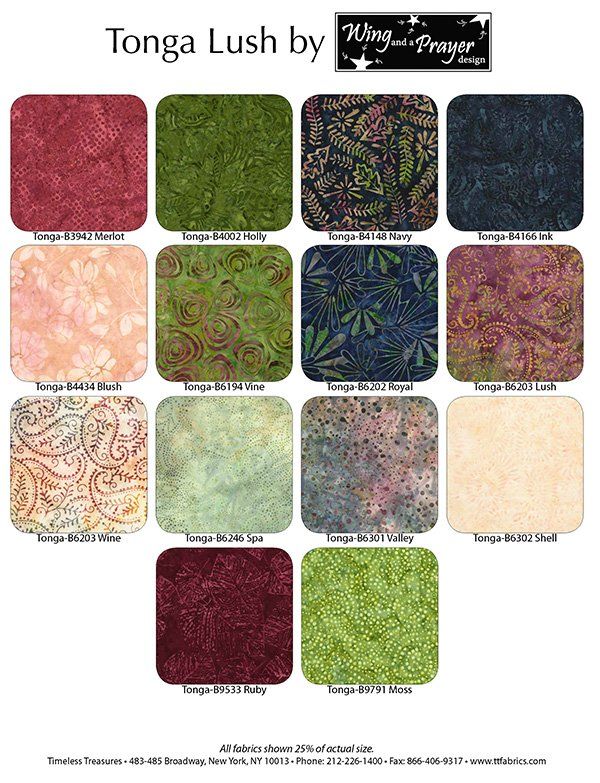 Tonga Lush fabrics Tonga Lush fabrics