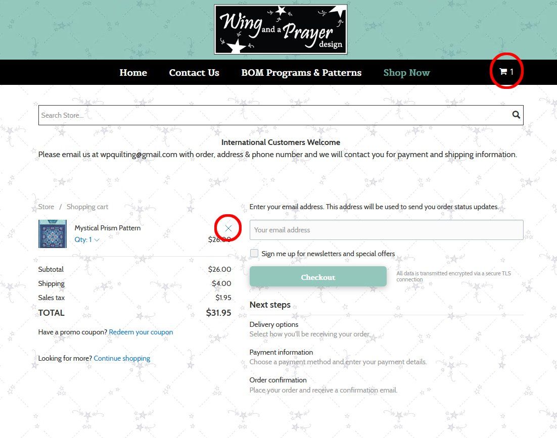 Remove Items from Cart