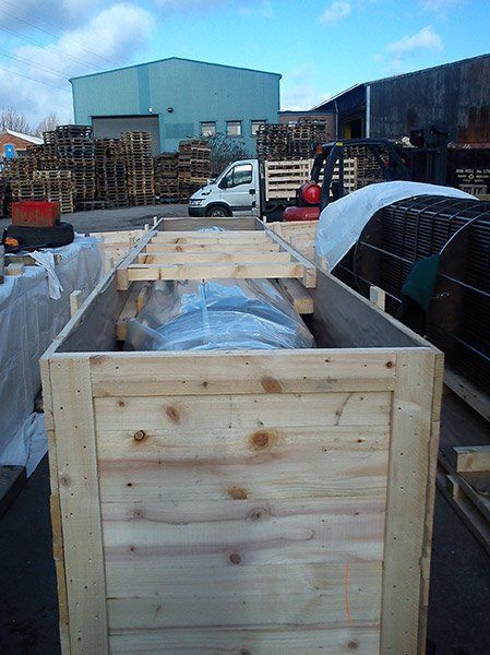 Wooden crate package going to Nigeria