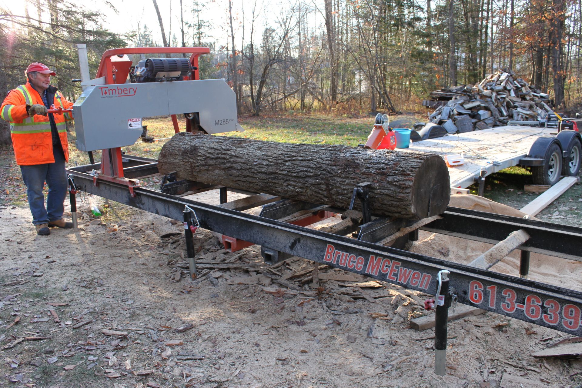 Bruce McEwen with his Timbery M285 sawmill