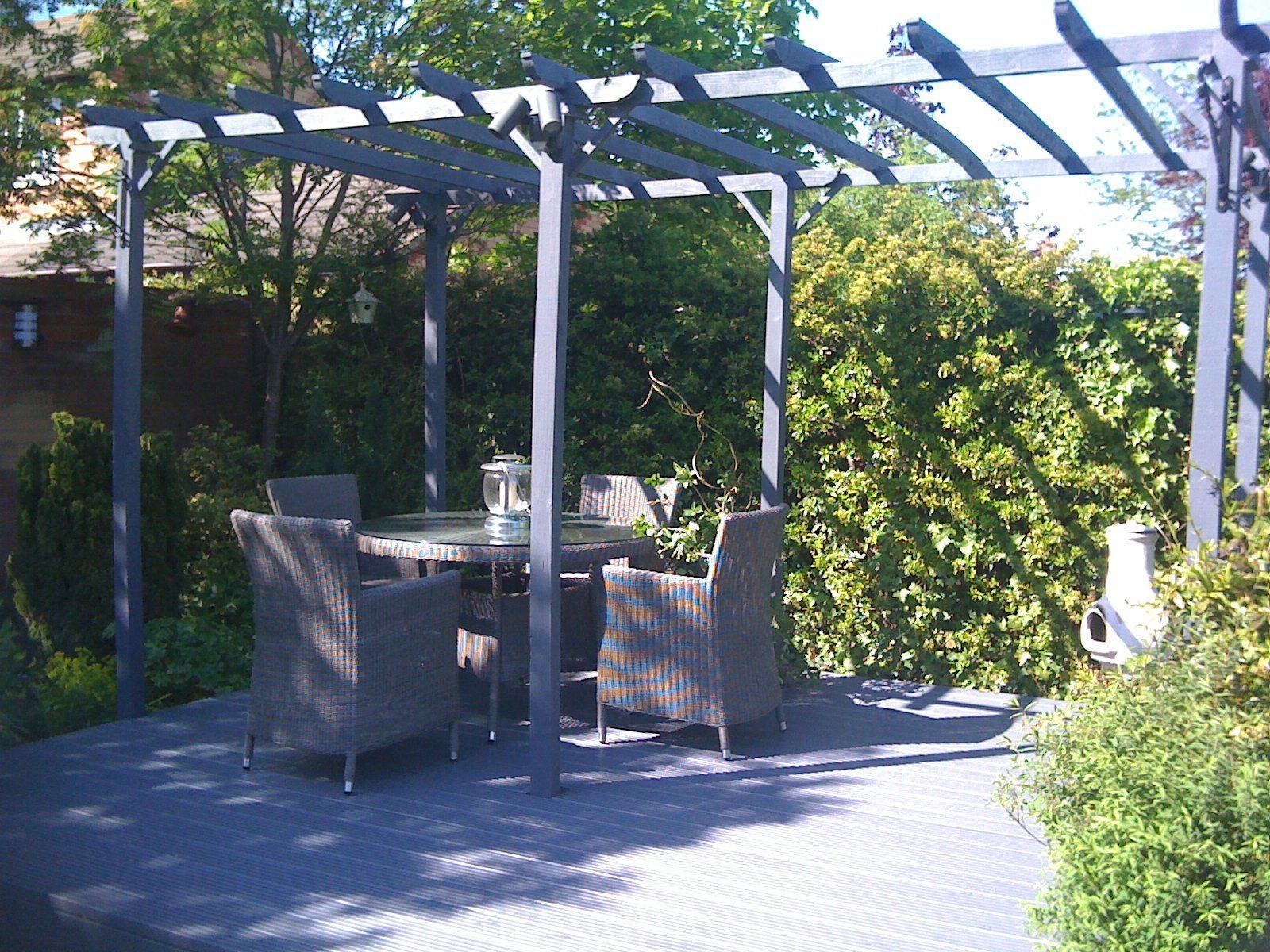 Decking with table and chairs