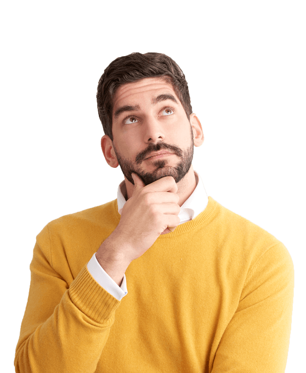 A Man Thinking About Loan Payments
