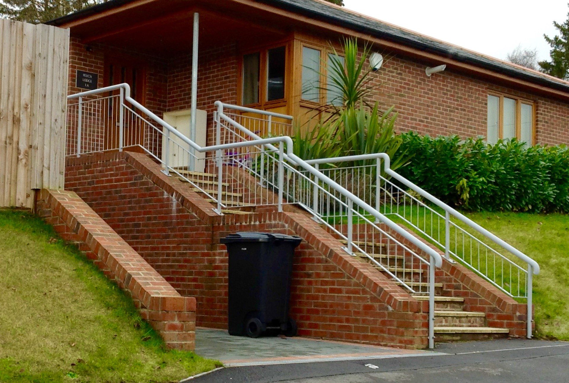 stairs with white coloured frame