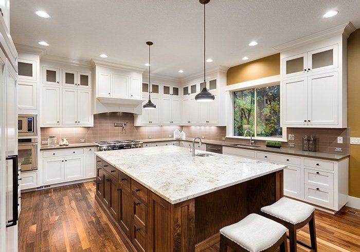 General Contractor — Kitchen Interior With White Cabinets in Lake Forest, CA