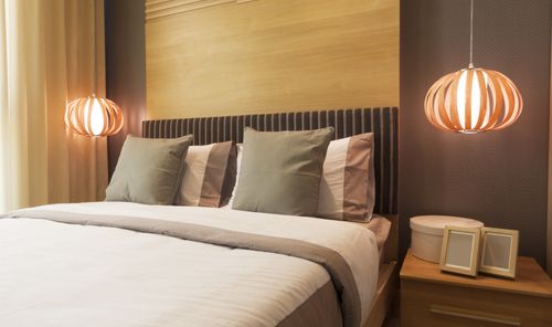Beautiful bed and nightstand