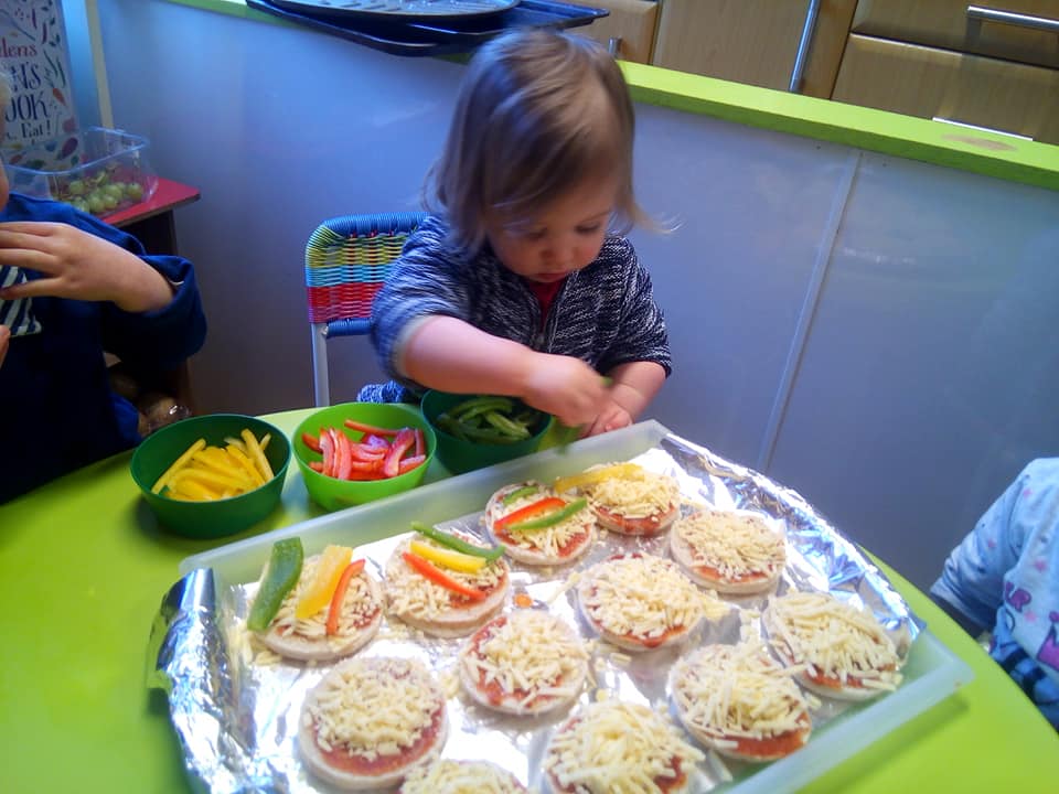 A girl eating a sandwich