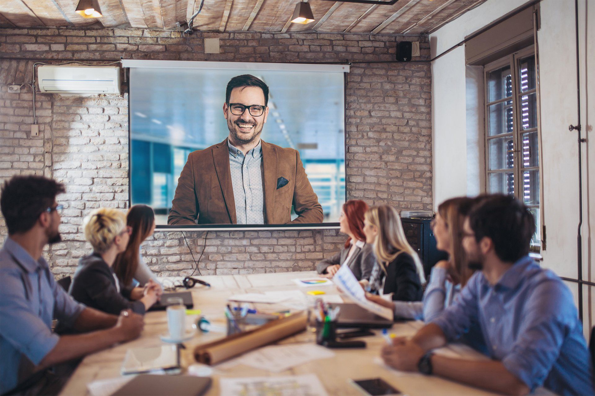 Business People Having Video Conference — Sebring, FL — Bassett Custom Audio Video