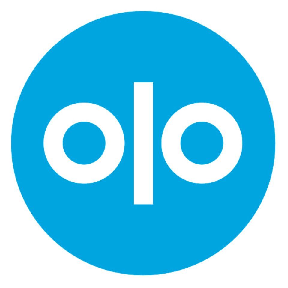 A blue circle with the word olo on it