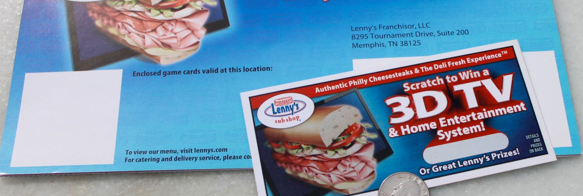 A 3d tv advertisement with a picture of a sandwich on it