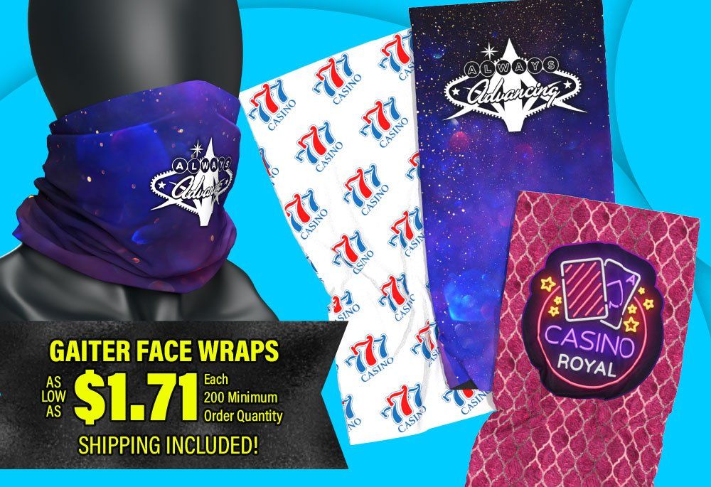 Gaiter Face Wraps for Casino Gaiter Face Wraps for Casino