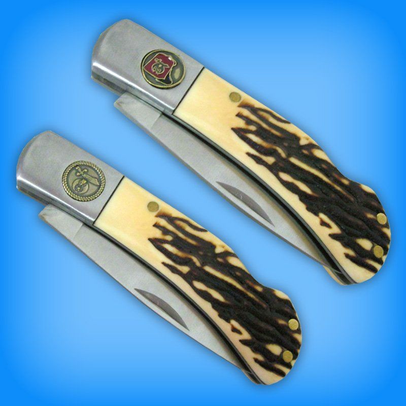 Masonic Bone Handle Knives