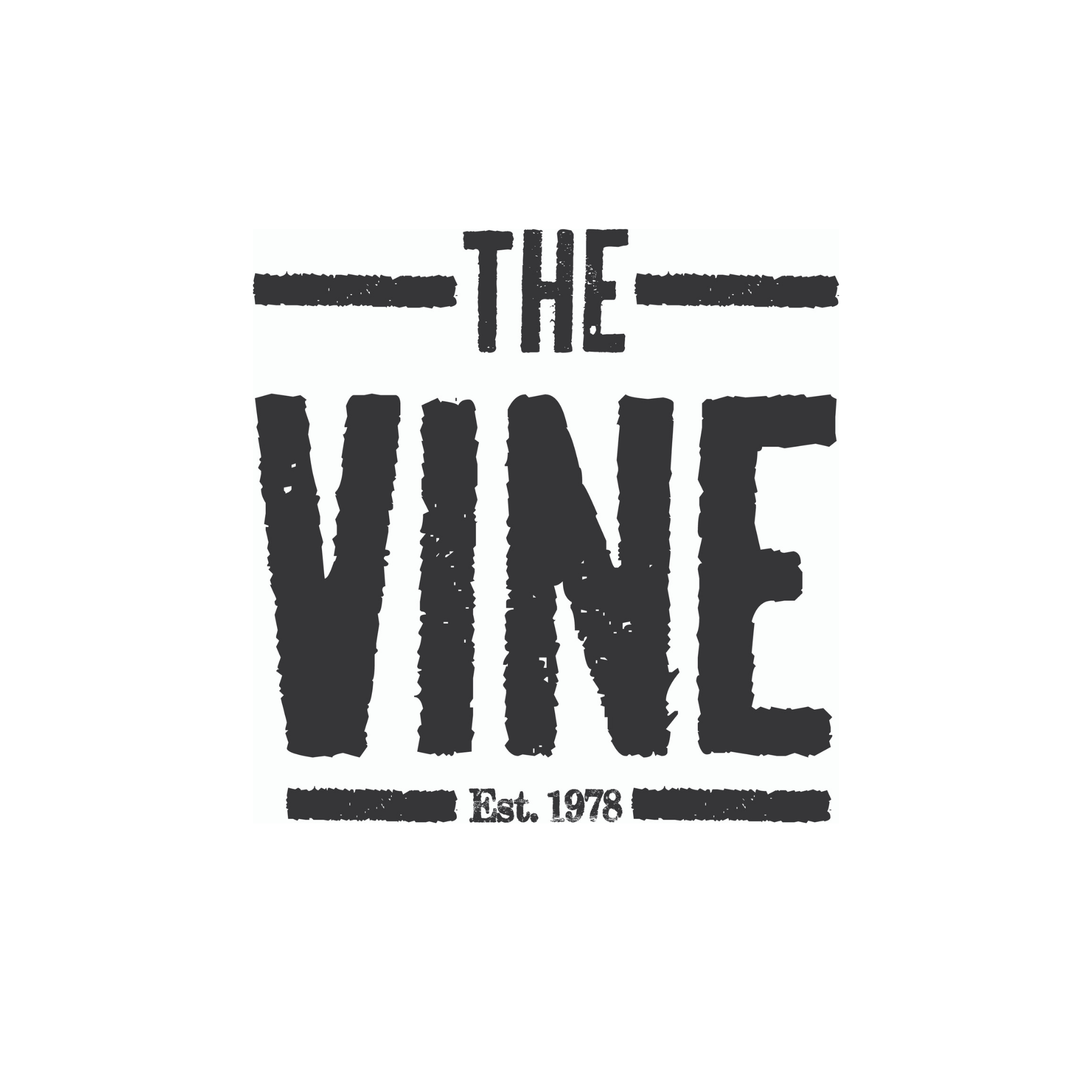 Logo reading “THE VINE” with “Est. 1978” in black text on a white background